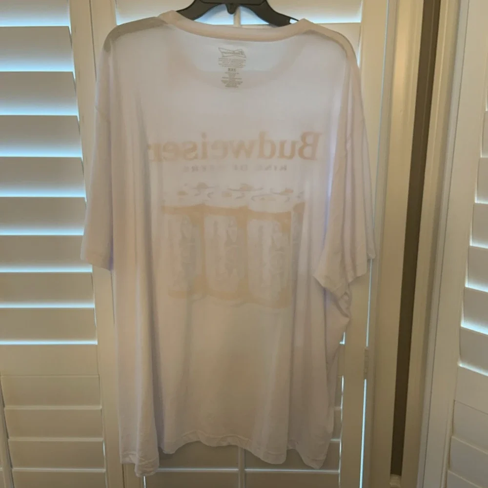Budweiser Men Shirt 2XB White King of Beers Graphic Crew Neck Short Sleeve 6Pack
